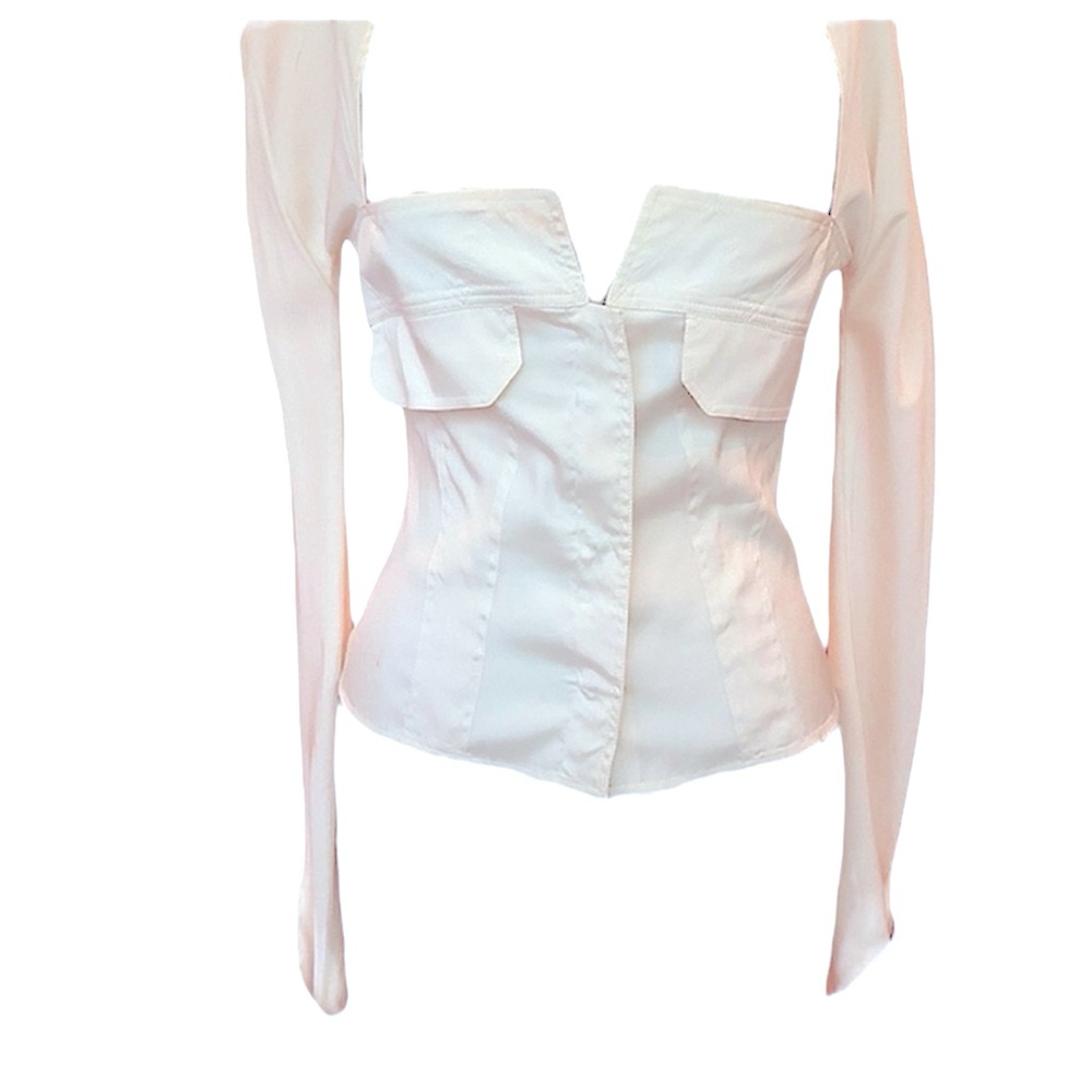 Rare! Gucci tom ford ss04 runway corset ribbon silk blouse - Picture 2 of 10